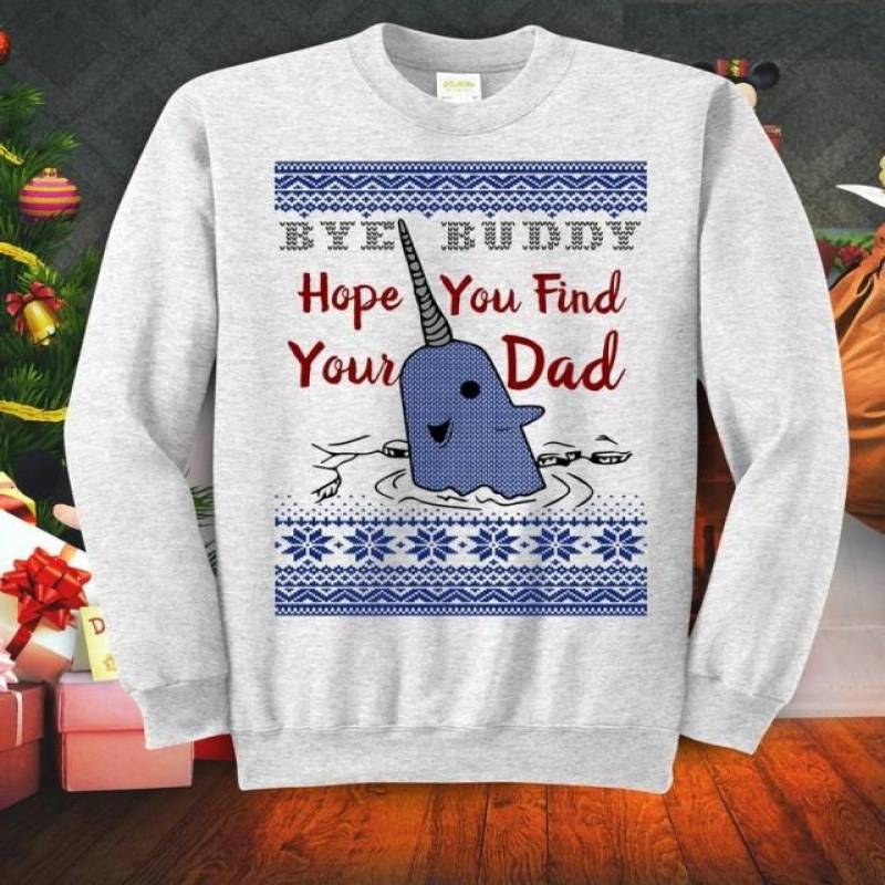 Bye buddy narwhal ugly christmas sweater