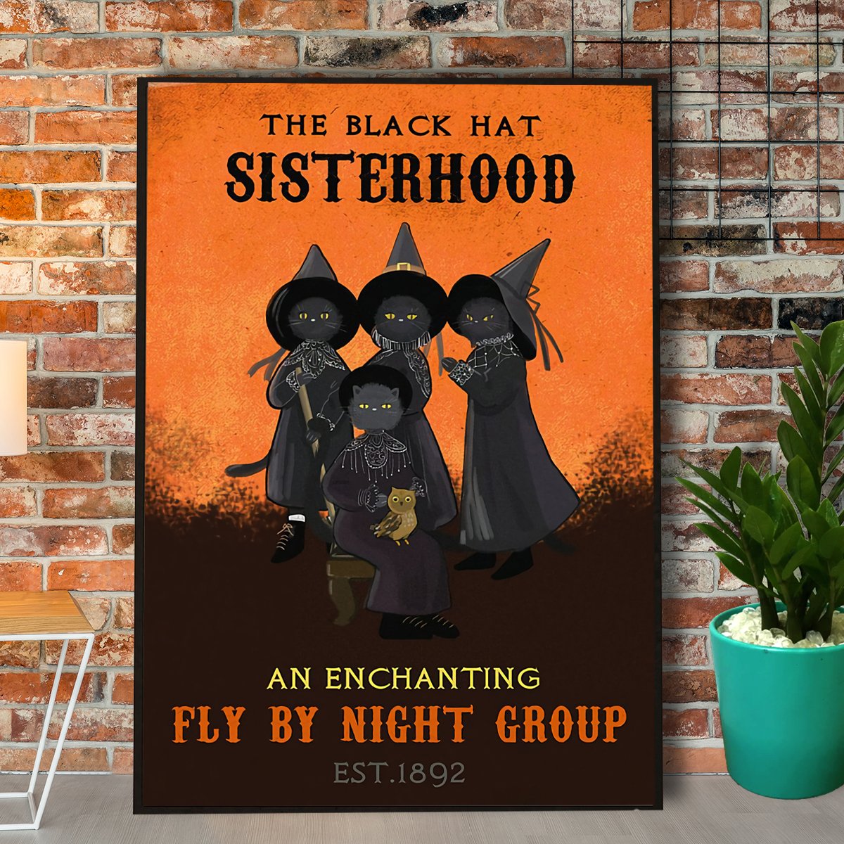 The Black Hat Sisterhood Witch Halloween Canvas Poster Wall Art