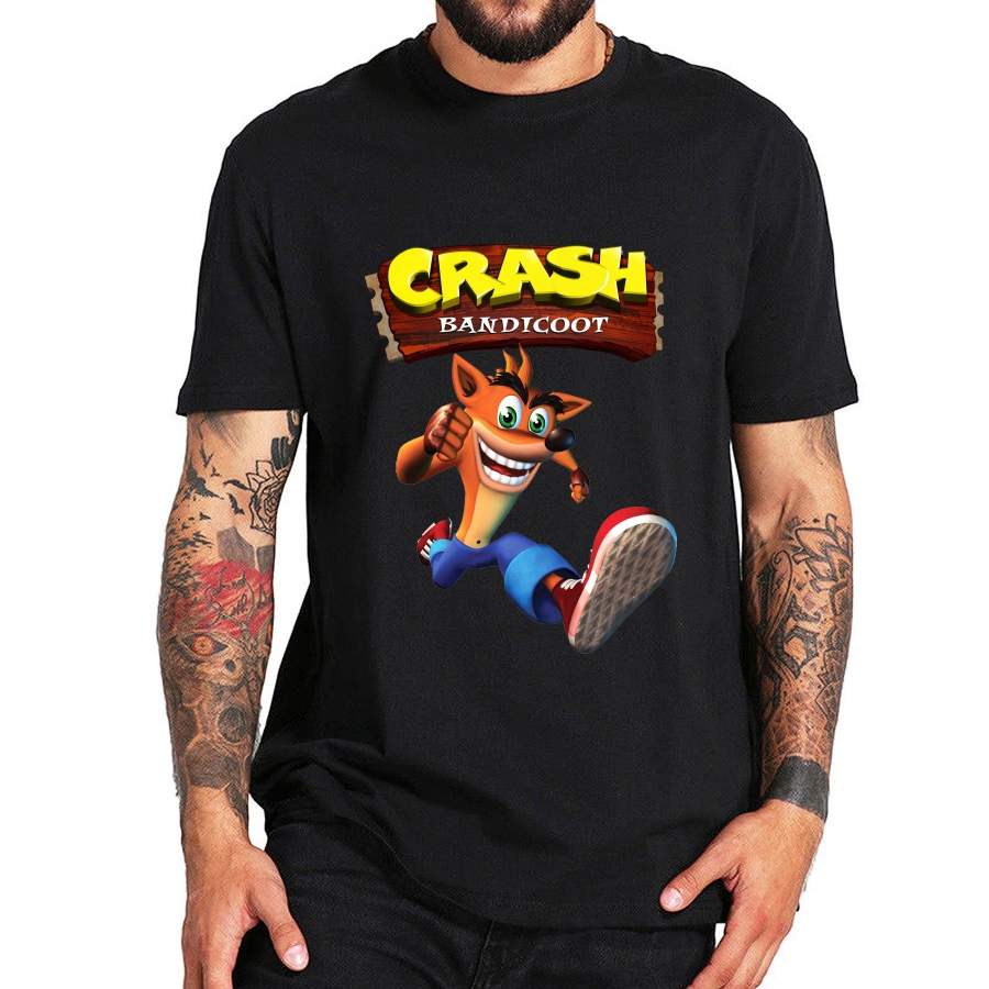 Crash Bandicoot Vintage Gamer Mens Round Neck Fashion Clothing Short Sleeves T Shirt