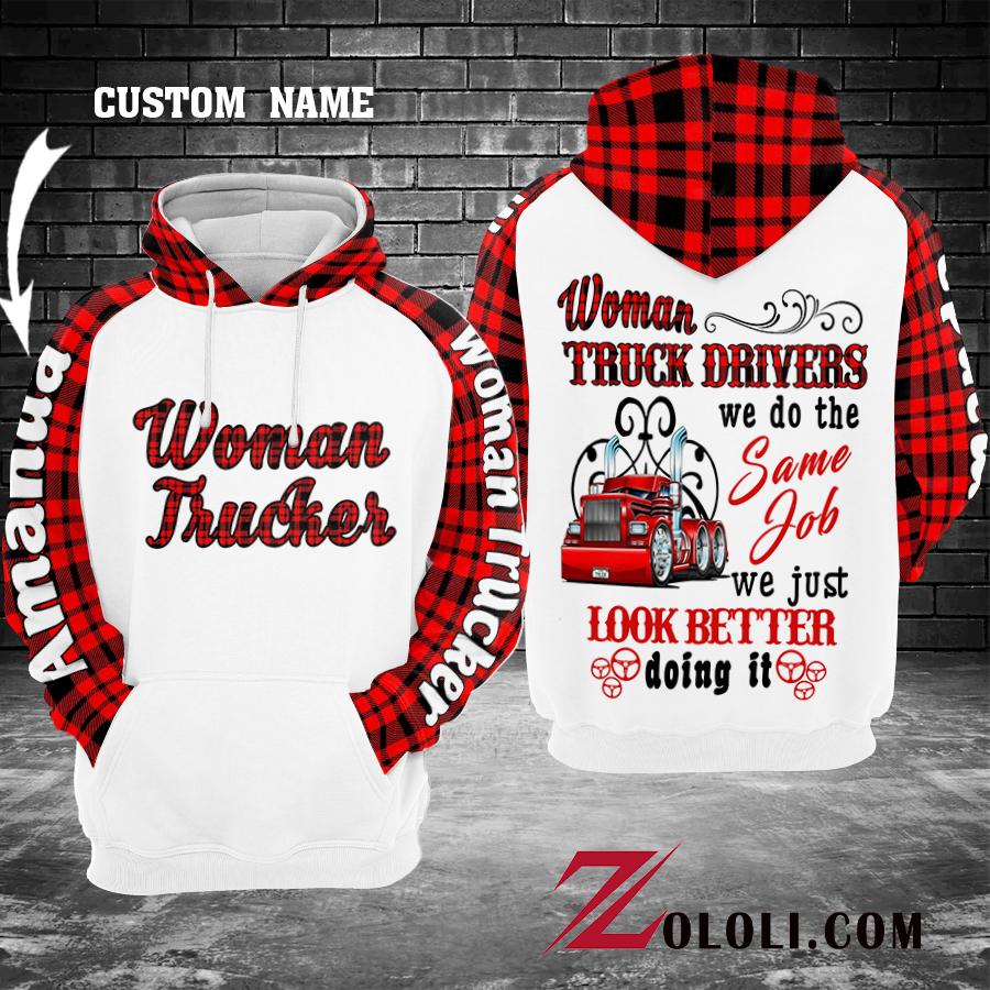 Woman Truck Driver hoodie 3D TTM