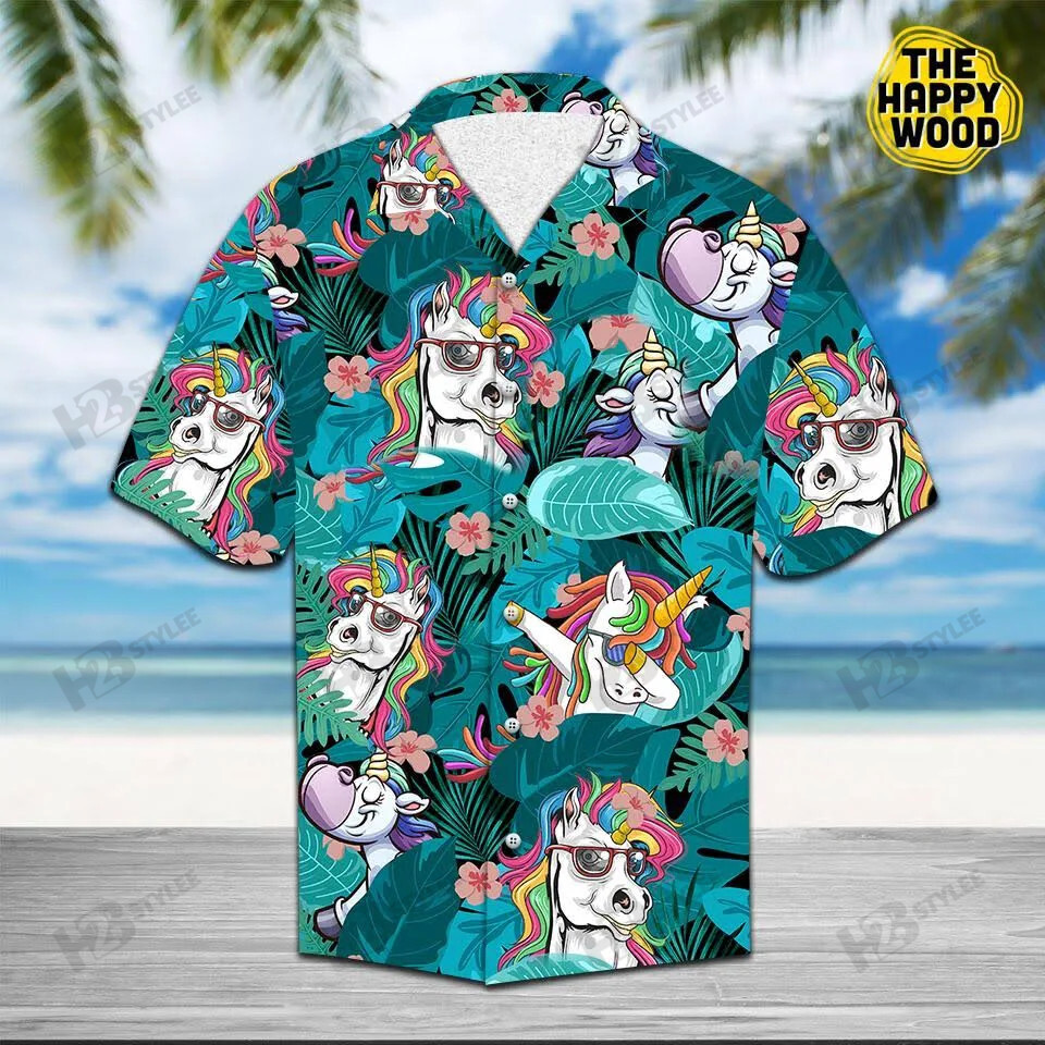 Tropical Unicorn Summer Hawaii Aloha All Over Printed Hawaii Shirt Size S Ha96870