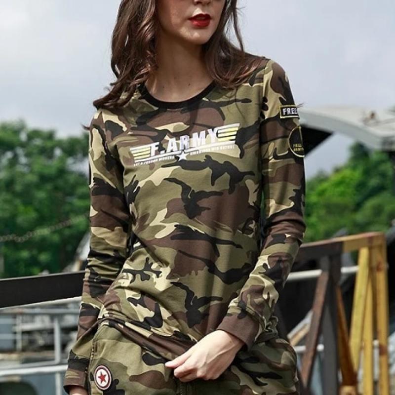 Army Camouflage Printed Long Sleeve Sweatshirt