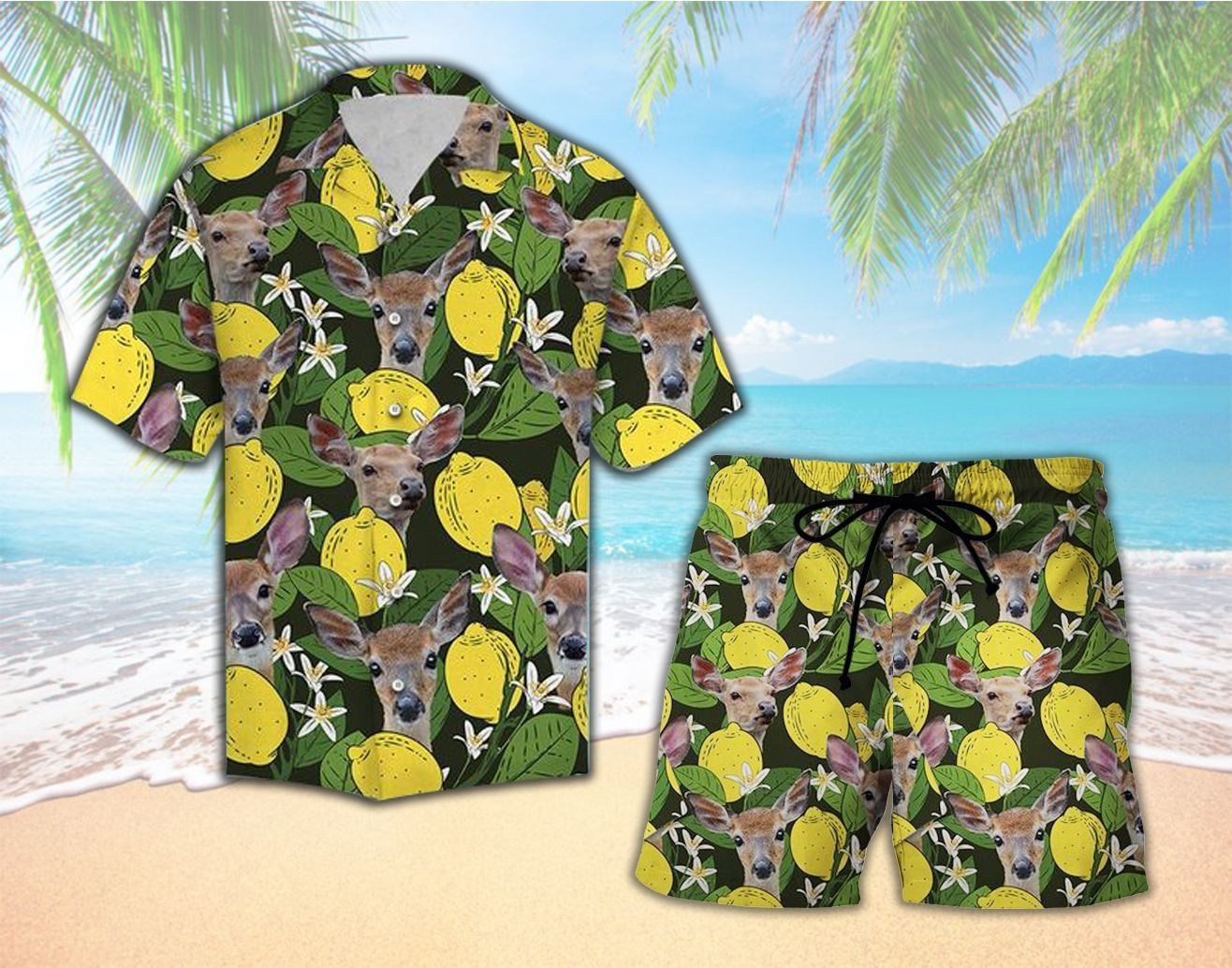 Deer Lemon Hawaiian Shirt Beach Short Ha57168