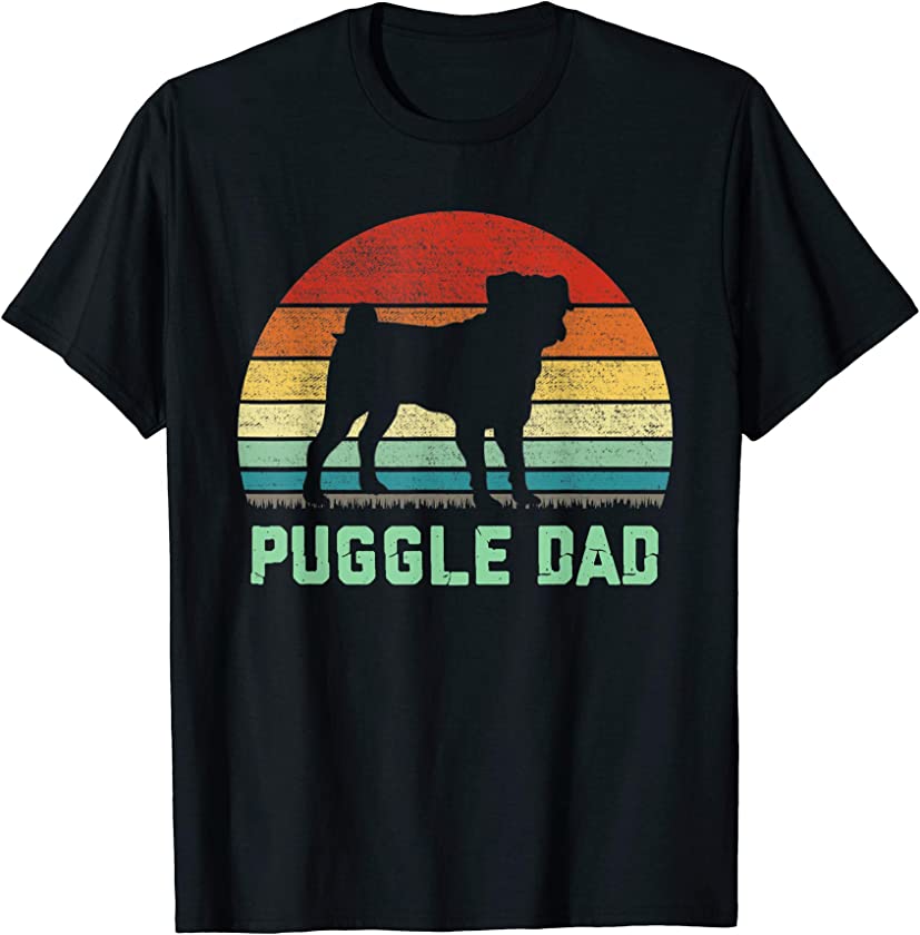 Vintage Puggle Dad Shirt Dog Lover Gifts T-Shirt