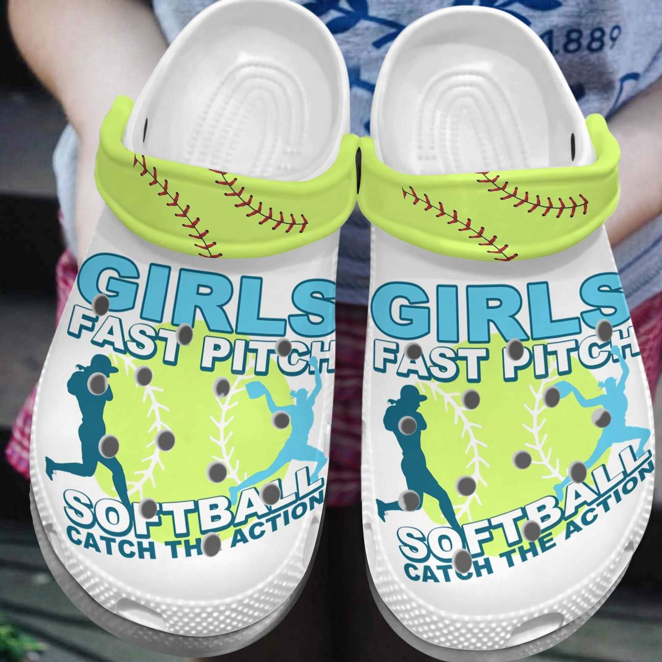 Softball Personalized Clog, Custom Name, Text, Color, Number Fashion Style For Women, Men, Kid, Print 3D Catch The Action