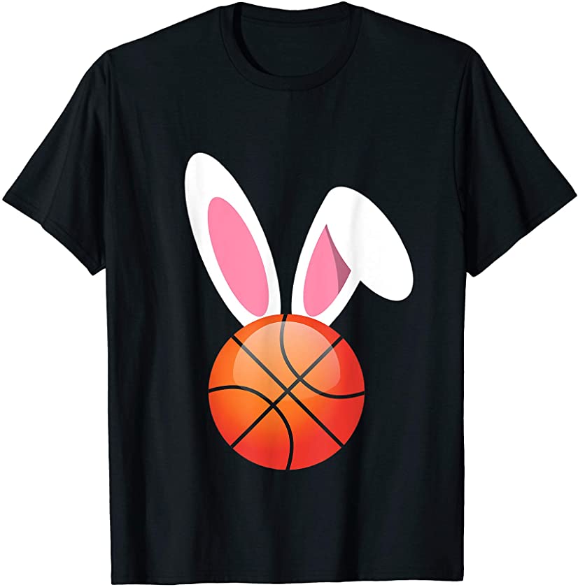 Easter Basketball Bunny Rabbit Ears Egg or Boys Girls 2020 T-Shirt