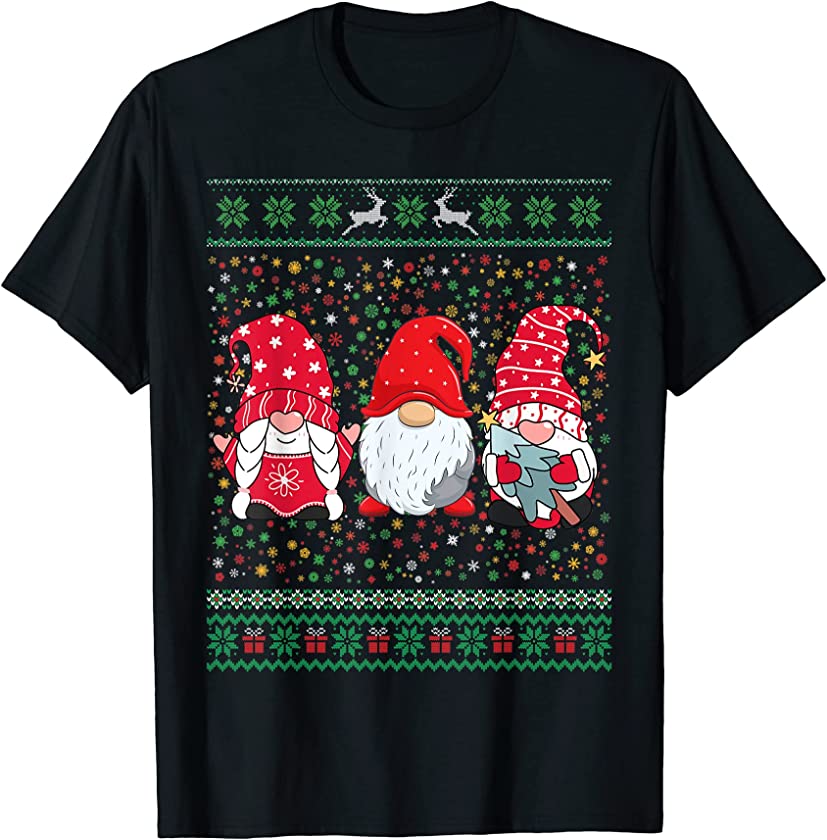 Ugly Sweater Santa Hat Christmas Gnomes Lover Animal Hat T-Shirt