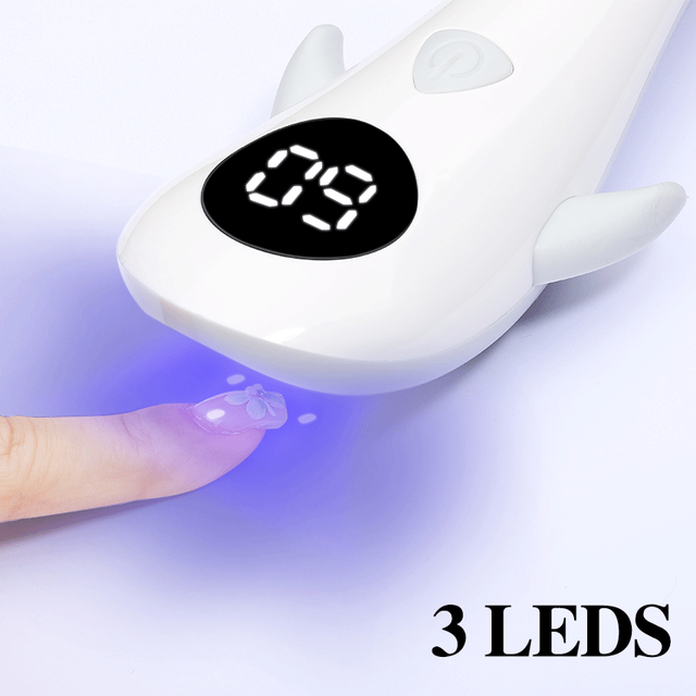 2022Newest Portable Cordless Handheld LED Nail Lamp Rechargable UV Nail Light Dolphin Shape Curing Nail Polish For Rhinestones alx