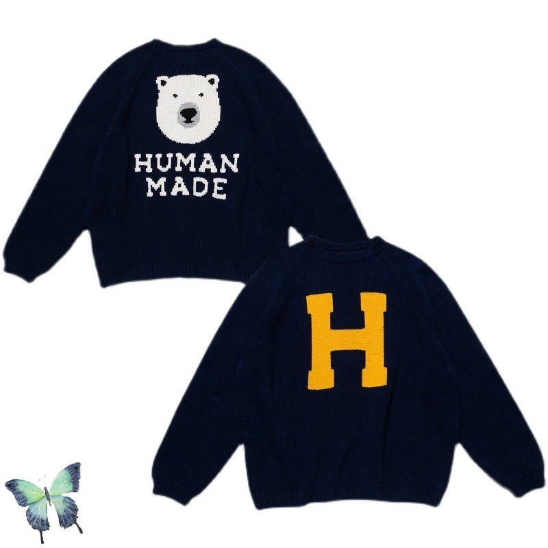 Bark Blue HUMAN MADE DOG Large LOGO Letter Knitted Pullover Sweater alx