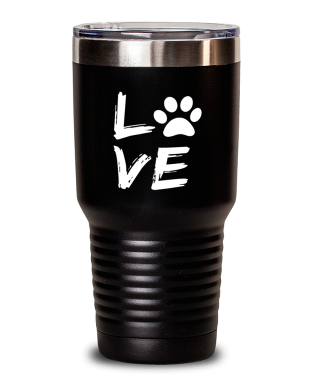 30 Oz Tumbler Stainless Steel Insulated Funny Dog Paws Love