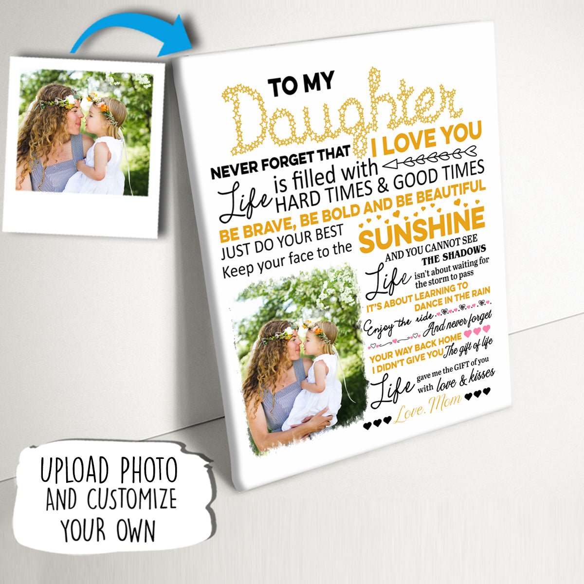 Life Gave Me The Gift Of You Customized Poster Canvas With Your Own Photo