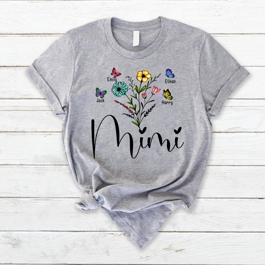 Wildflowers Mimi And Grandkids Art T-Shirt, Idea Gift For Mimi Nana Gigi, Mother’S Day Shirt