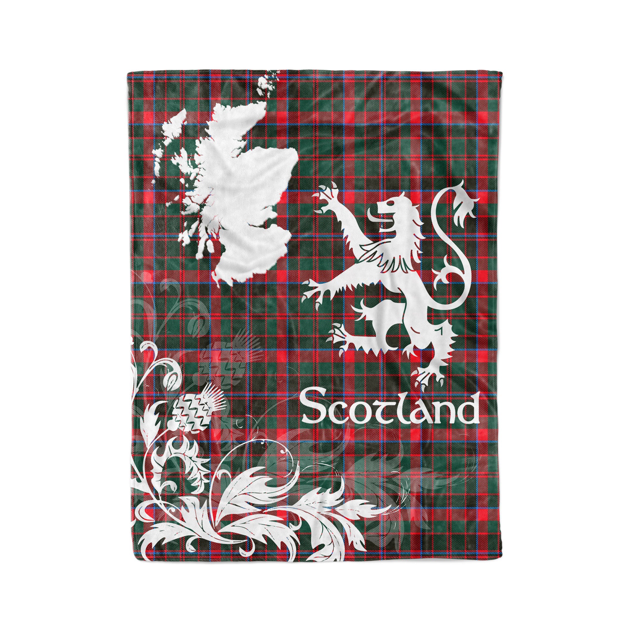 Tartan Plaid Fleece Blanket Tartan Blanket Thistle And Lion Scottish Clan Cumming Hunting Modern Plaid Blanket