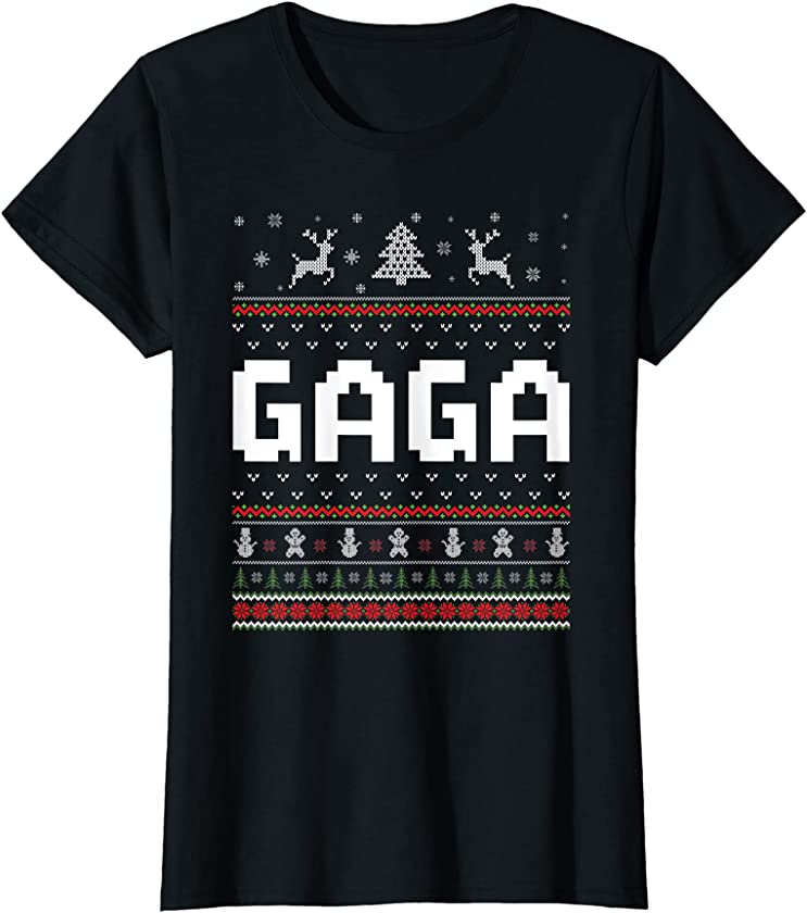 Womens Gaga Ugly Holiday Party Matching Ugly Christmas Sweater T-Shirt