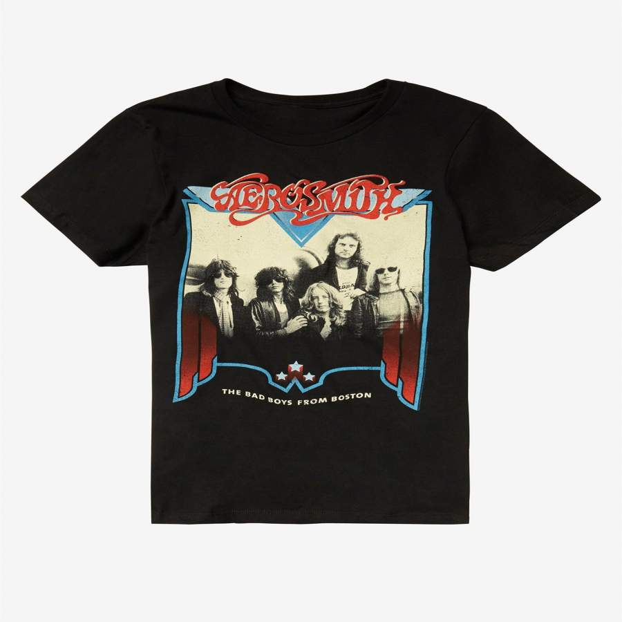 Men’s Fashion T-Shirt AEROSMITH THE BAD BOYS FROM BOSTON T-SHIRT Men Cotton T Shirts