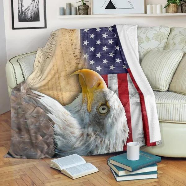 Bald Eagle American Flag – Blanket – Blanket –