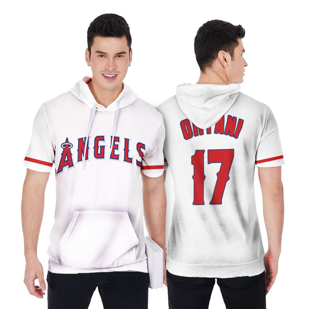 Los Angeles Angels Shohei Ohtani 17 Great Player Majestic Cool Base Player White 2019 Jersey Style Gift For Angels Fans Short Sleeve Hoodie