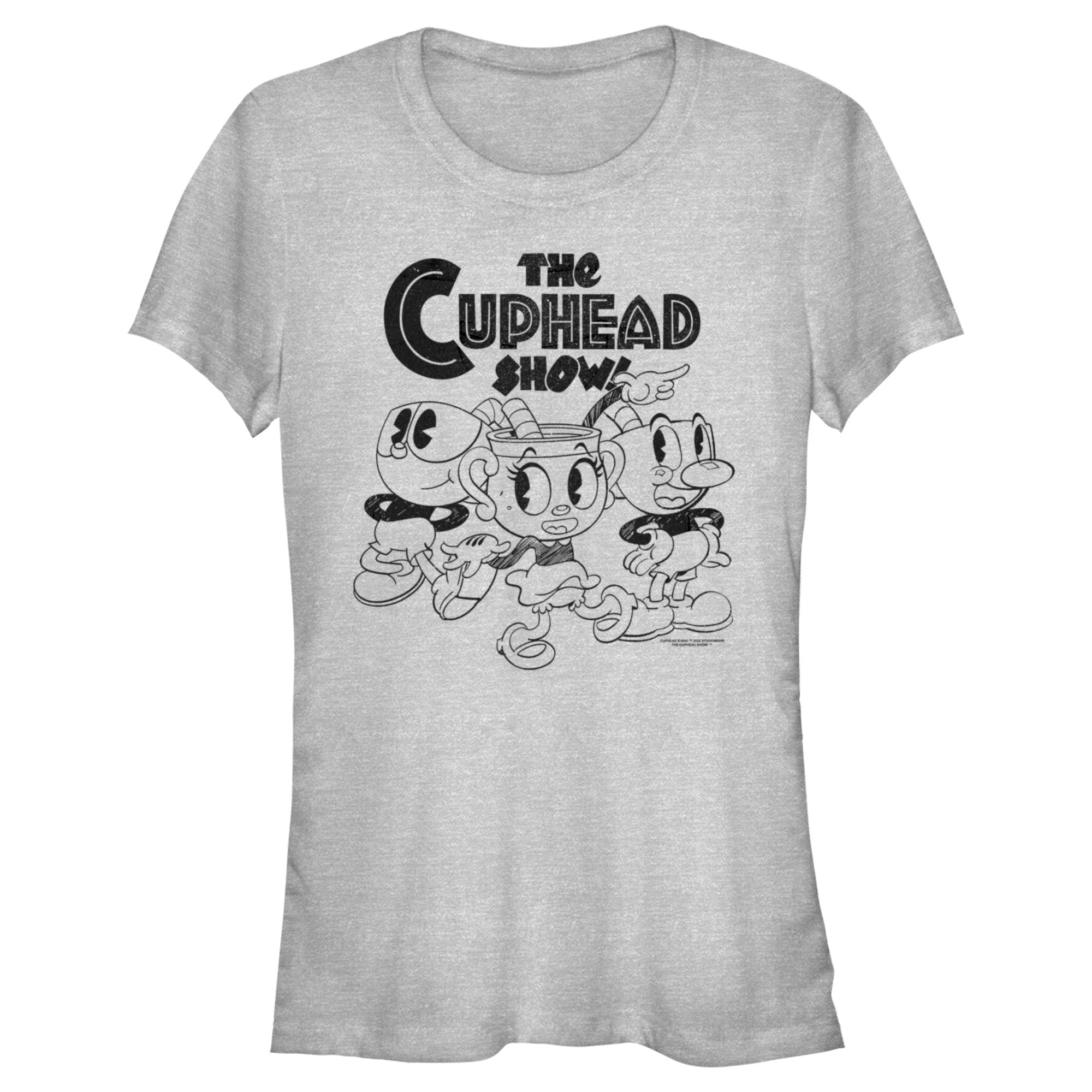 Junior’S The Cuphead Show! Mugman Ms. Chalice And Cuphead Outlines T-Shirt