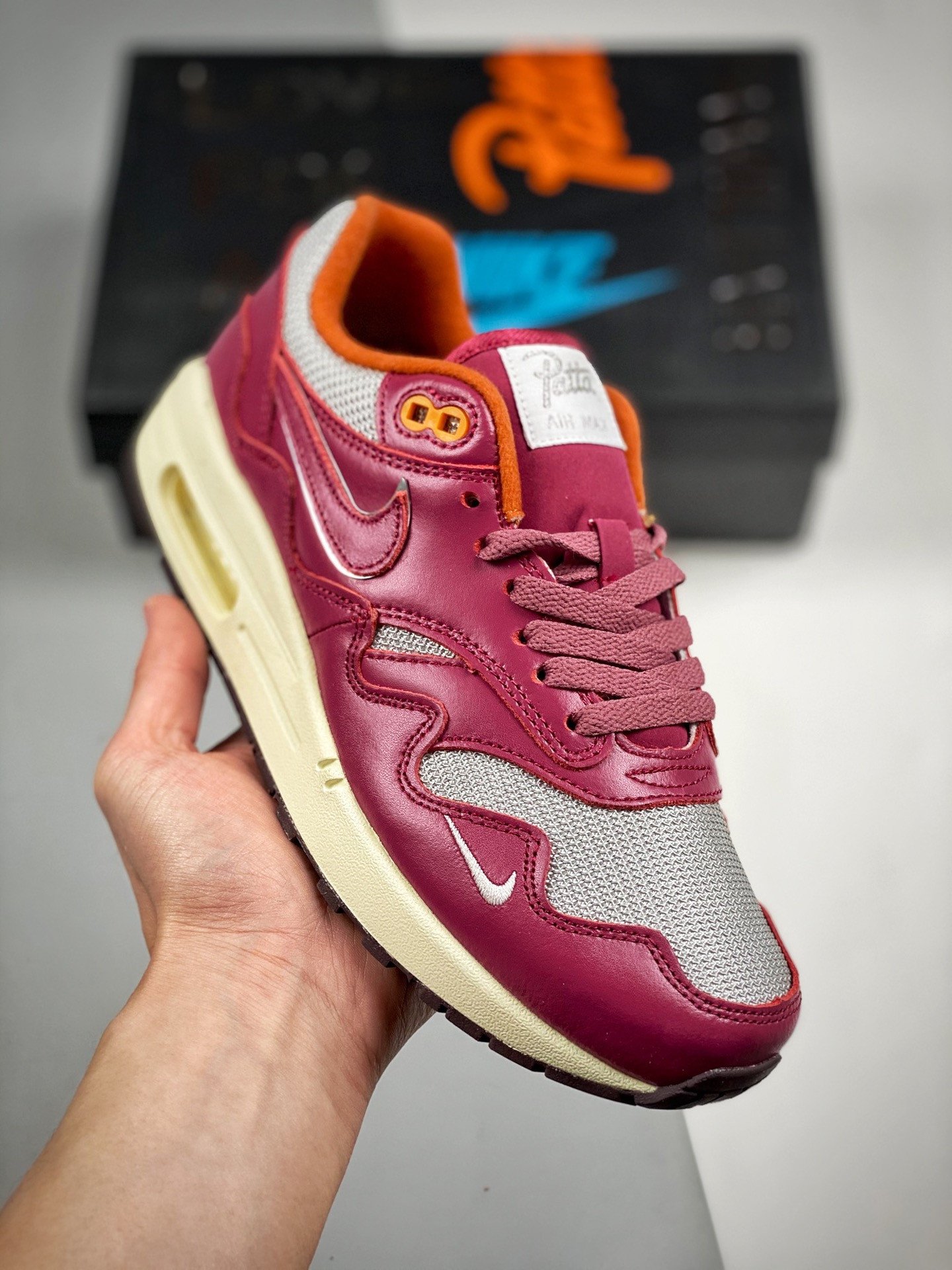 Patta x Nike Air Max 1 Metallic SilverNight Maroon 5338918