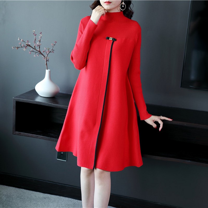 2022 Hot Sale Vestido De Festa Vestidos Mujer Zanzea Qiu Dong With Thick Knitted Dress Big Pendulum Leisure Yards Of Female alx