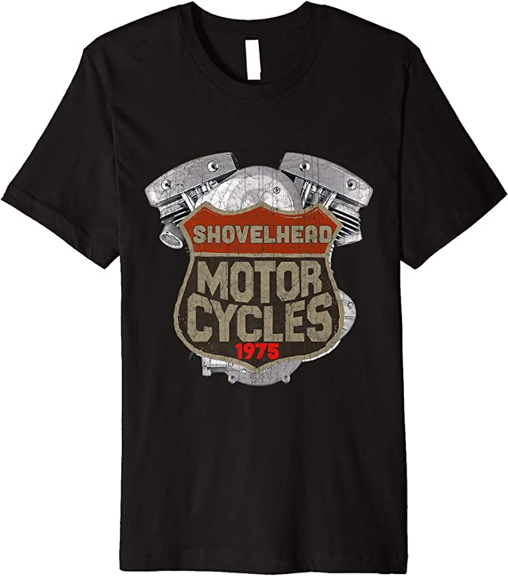 1975 Shovelhead Motorcycle Vintage Distressed Biker Retro HD Premium T-Shirt