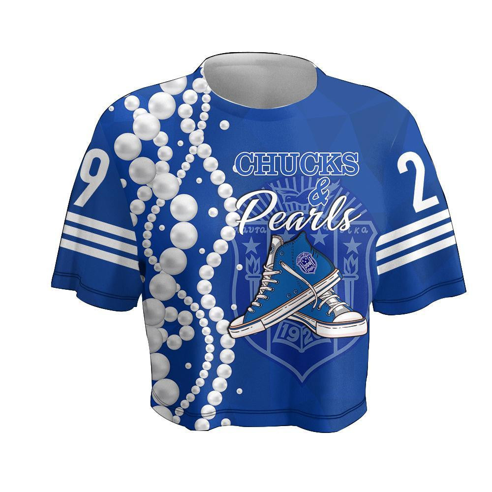 Sorority Tshirt – Zeta Phi Beta K.H Pearls Croptop Tshirt