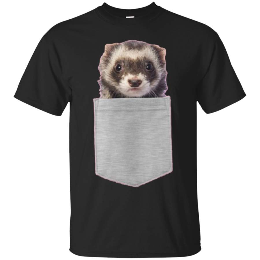 Animal in Your Pocket Funny Cute ferret peeking out t shirt