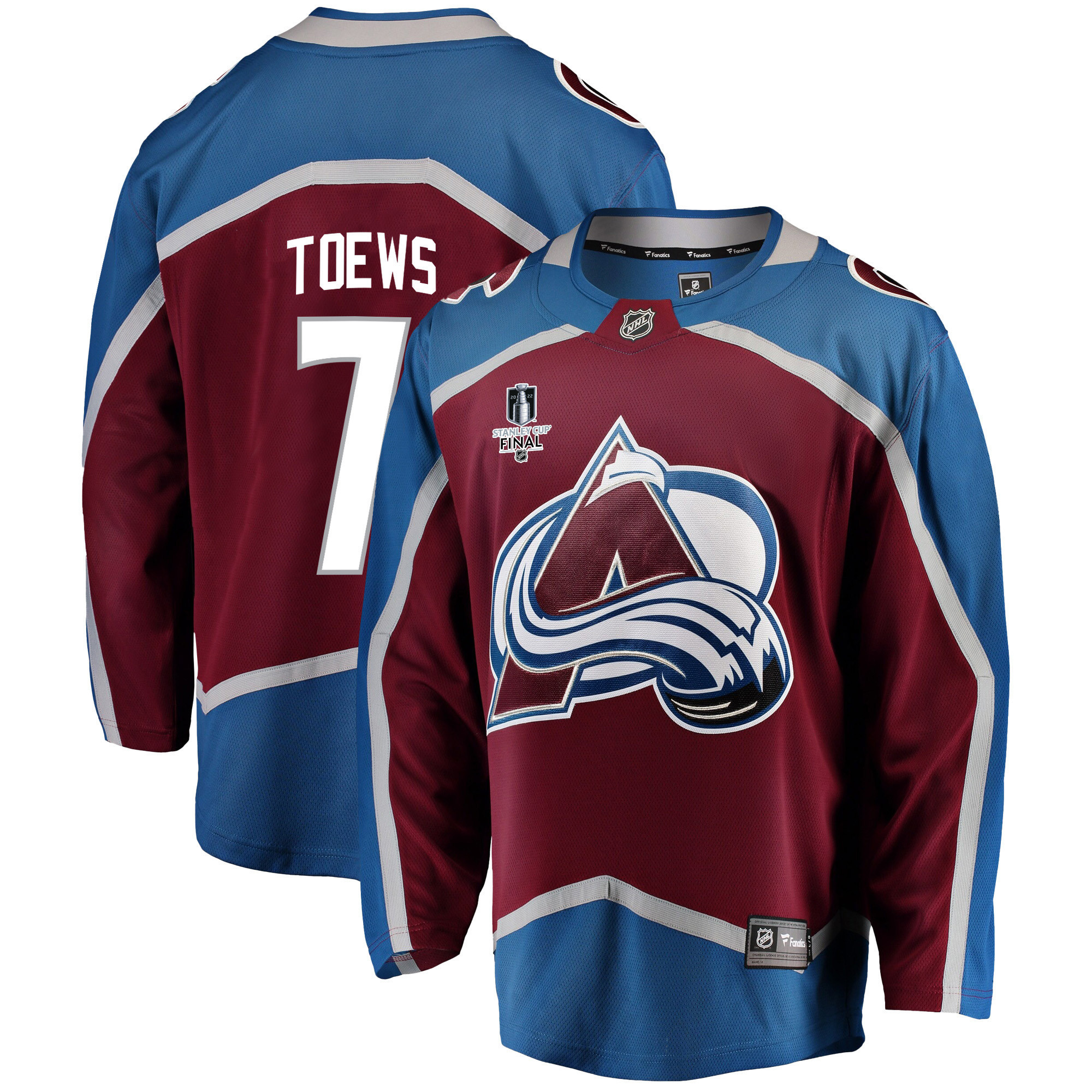 Colorado Avalanche Devon Toews 7 Home 2022 Stanley Cup Final Breakaway Men Jersey – Burgundy