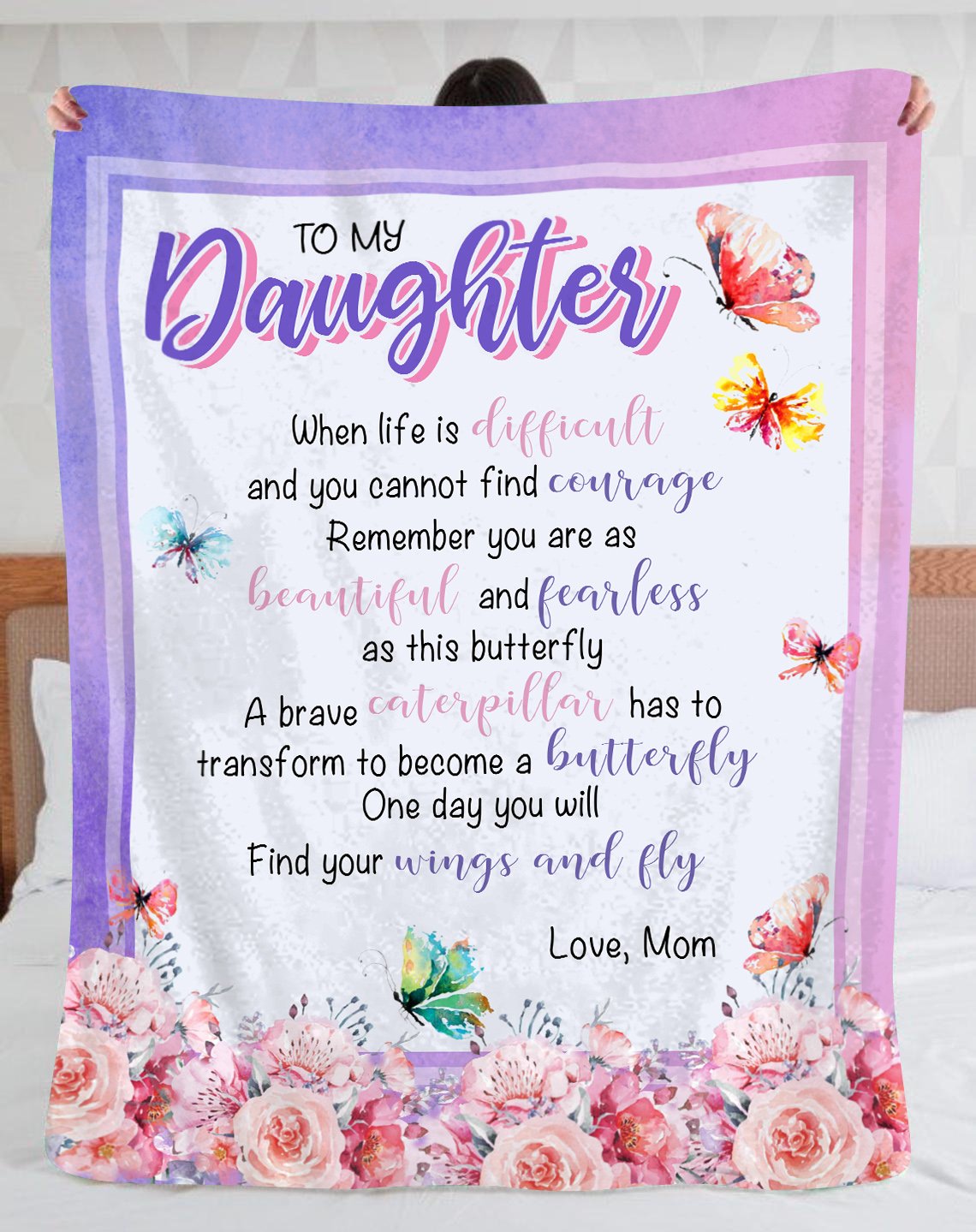 Butterfly Blanket, Blanket For Daughter Blanket For Daughter, Gift Blanket, Fleece Blanket, Sherpa Blanket
