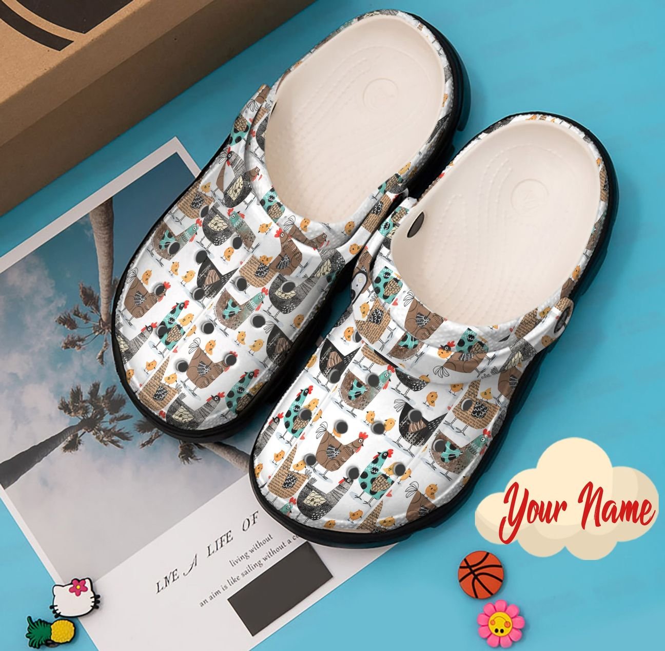 Chickens Personalized Clog, Custom Name, Text, Color, Number Fashion Style For Women, Men, Kid, Print 3D I Love Chickens