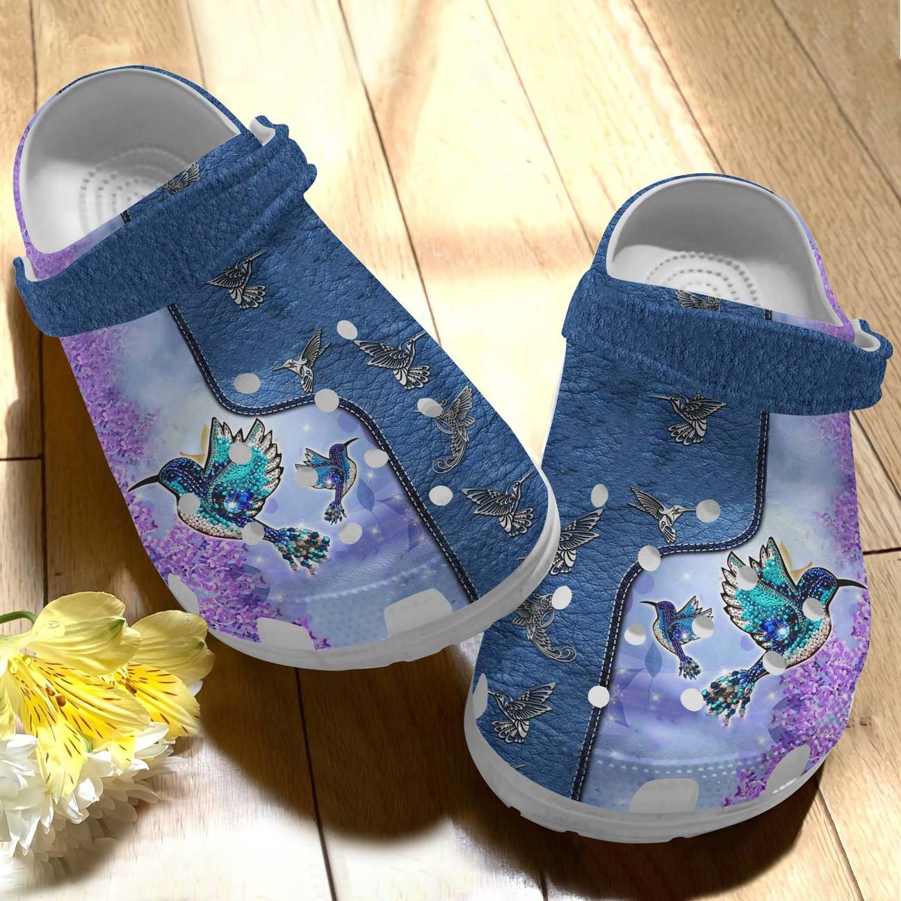 Hummingbird Personalized Clog, Custom Name, Text Bling Hummingbird, Fashion Style For Women, Men, Kid, Print 3D