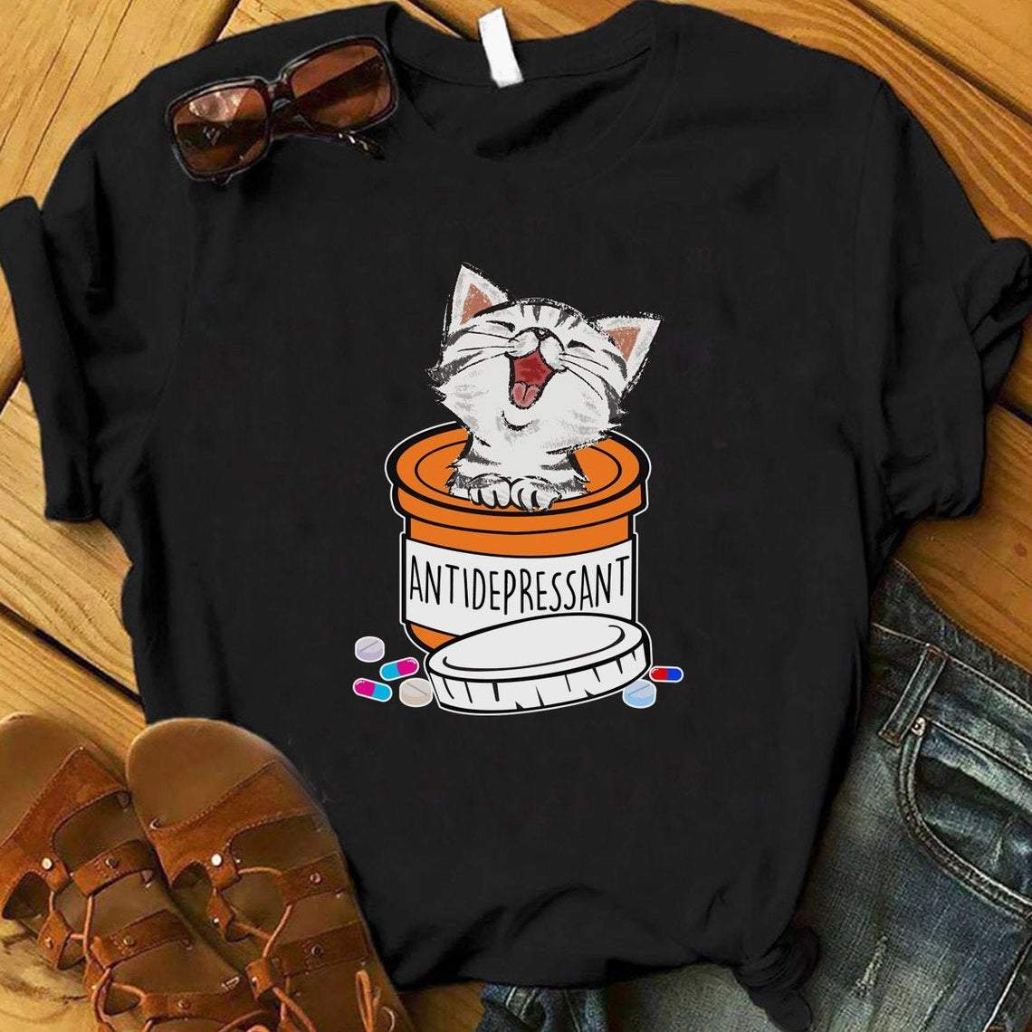 Antidepressant Cat Shirt, Funny Cat Shirt, Cat Lover Gift, Kitty Kitten Shirt, Womens Cat Shirt, Animal Lover Shirt, Cat Mom, Cat Owner  Love Pets