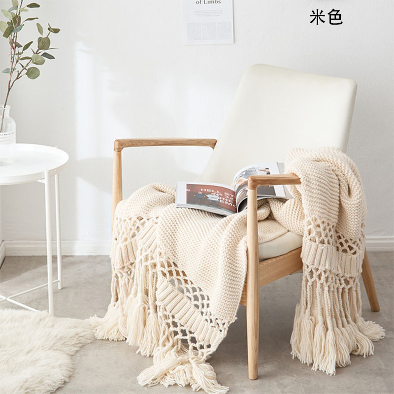 Blankets for Beds Hand-knitted Sofa Blanket Photo Props Tassel Weighted Blanket Air Conditioning Blanket Chunky Knit Blanket alx