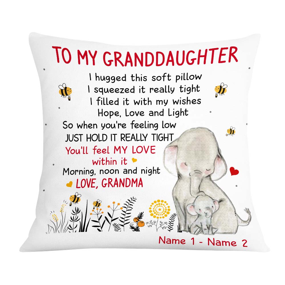 Personalized Elephant Daughter Granddaughter Hug This Pillow Jr174 85O57