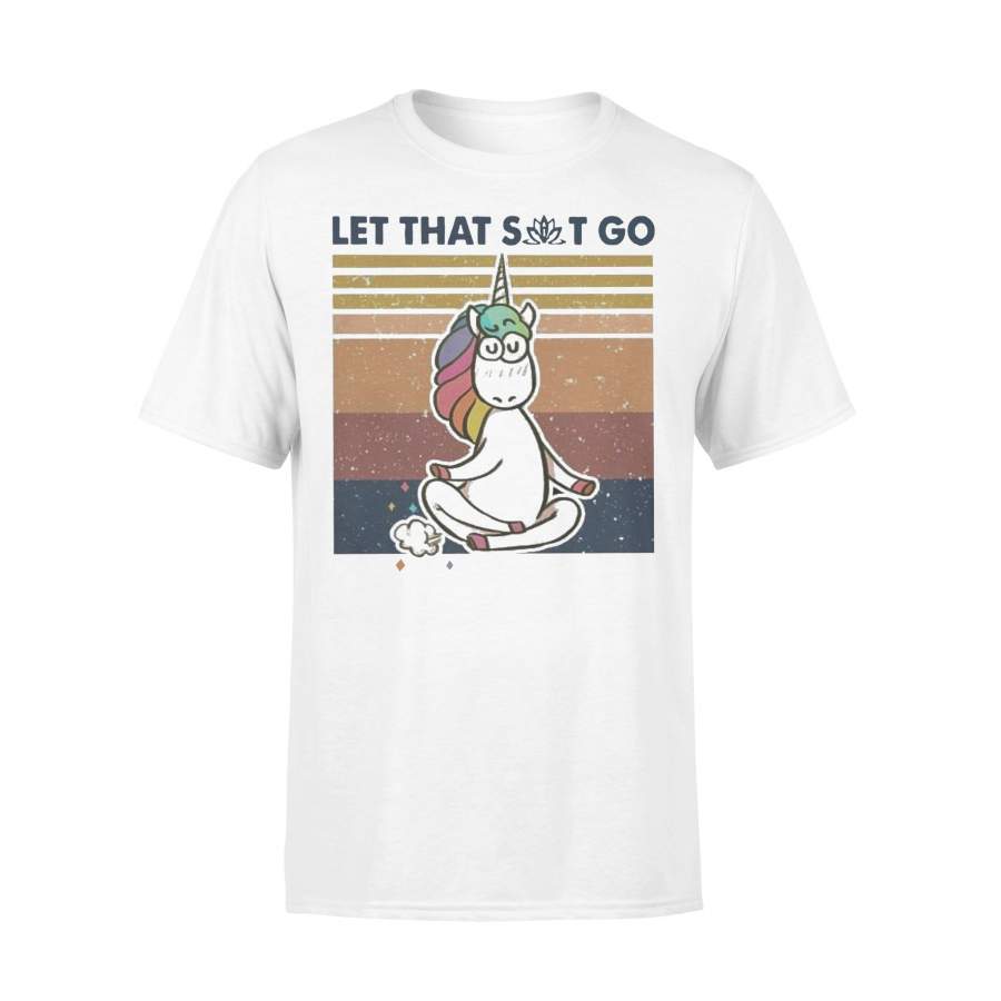 Unicorn Yoga Let That Shit Go Vintage T-shirt