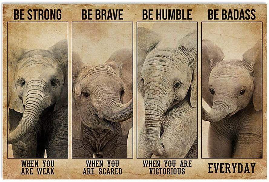 Be Strong When You Are Weak Elephant – Best Idea Gift , Gift For Home Decor, Gift For Family – Horizontal Canvas Matte Canvas Wall Art