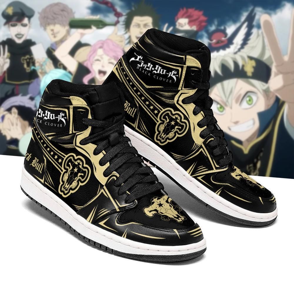 Black Bull Magic Knight Black Clover Anime Air Jordan Shoes Sport Sneakers