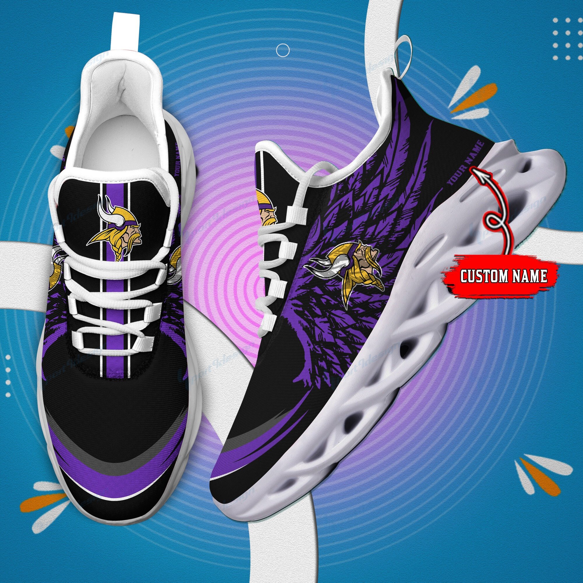 Minnesota Vikings Personalized Yezy Running Sneakers Bb671