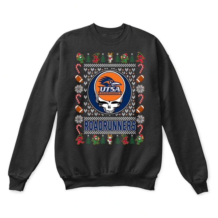 UTSA Roadrunners x Grateful Dead Christmas Ugly Sweater T-Shirt