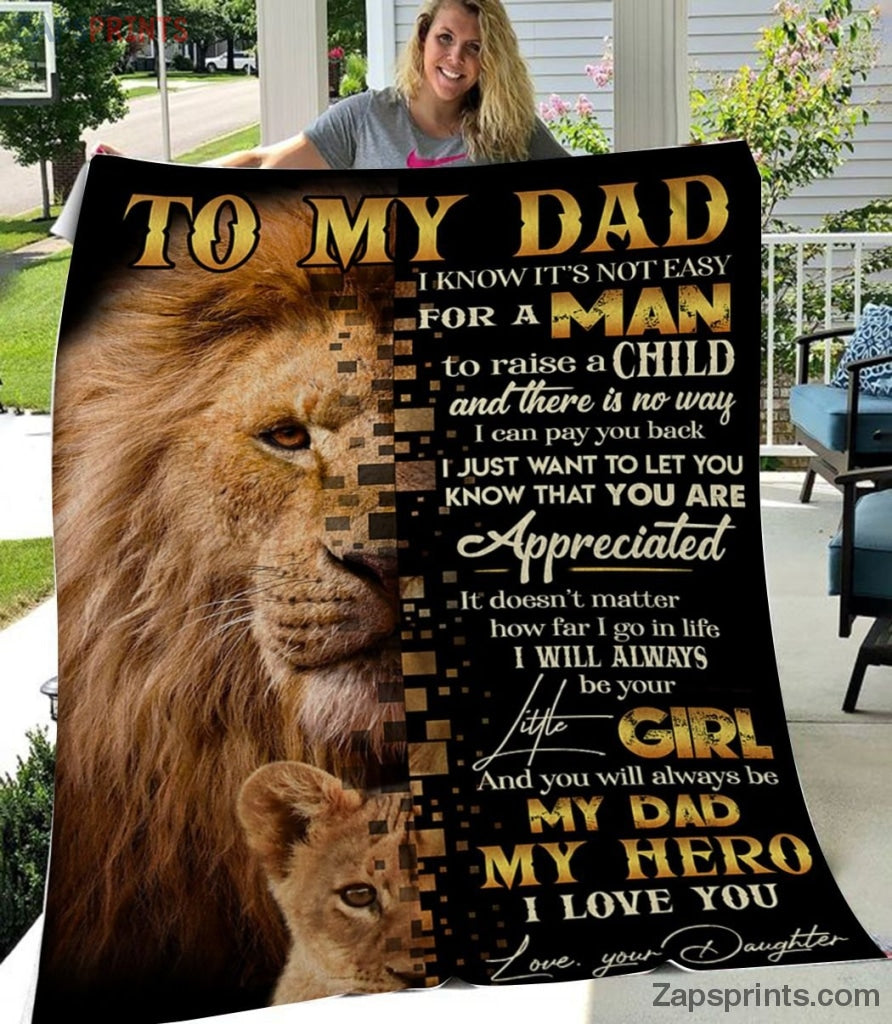 Gift For Dad  – To My Dad – Lion – For A Man – Blanket