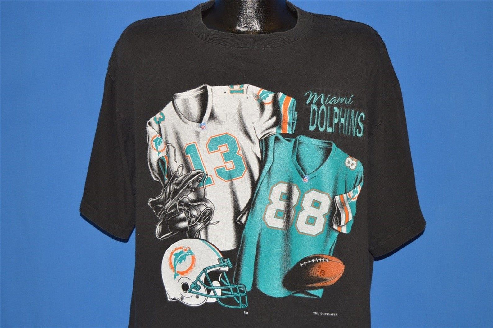 90S Miami Dolphins Marino Kinchen Embroidered T-Shirt