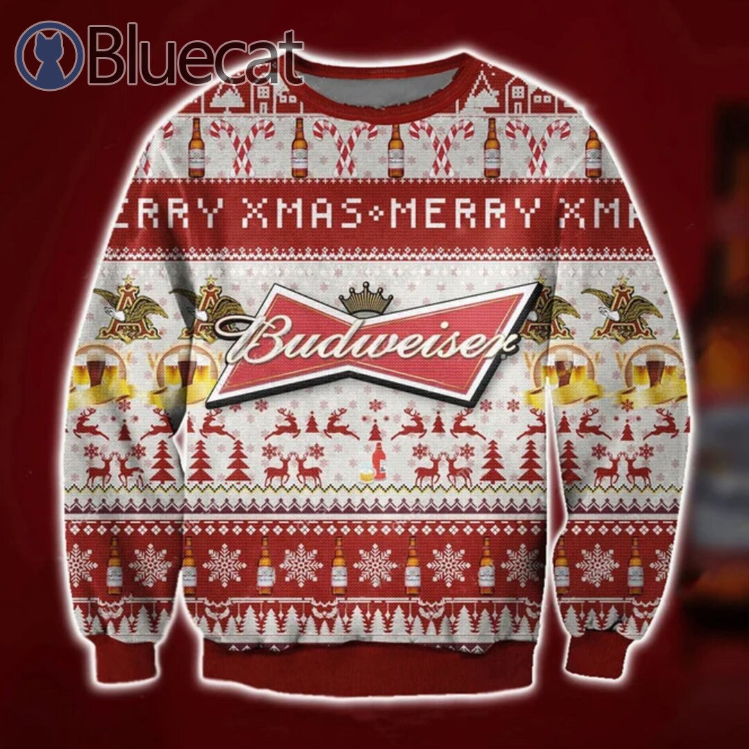 Budweiser Beer Ugly Christmas Sweater 2021