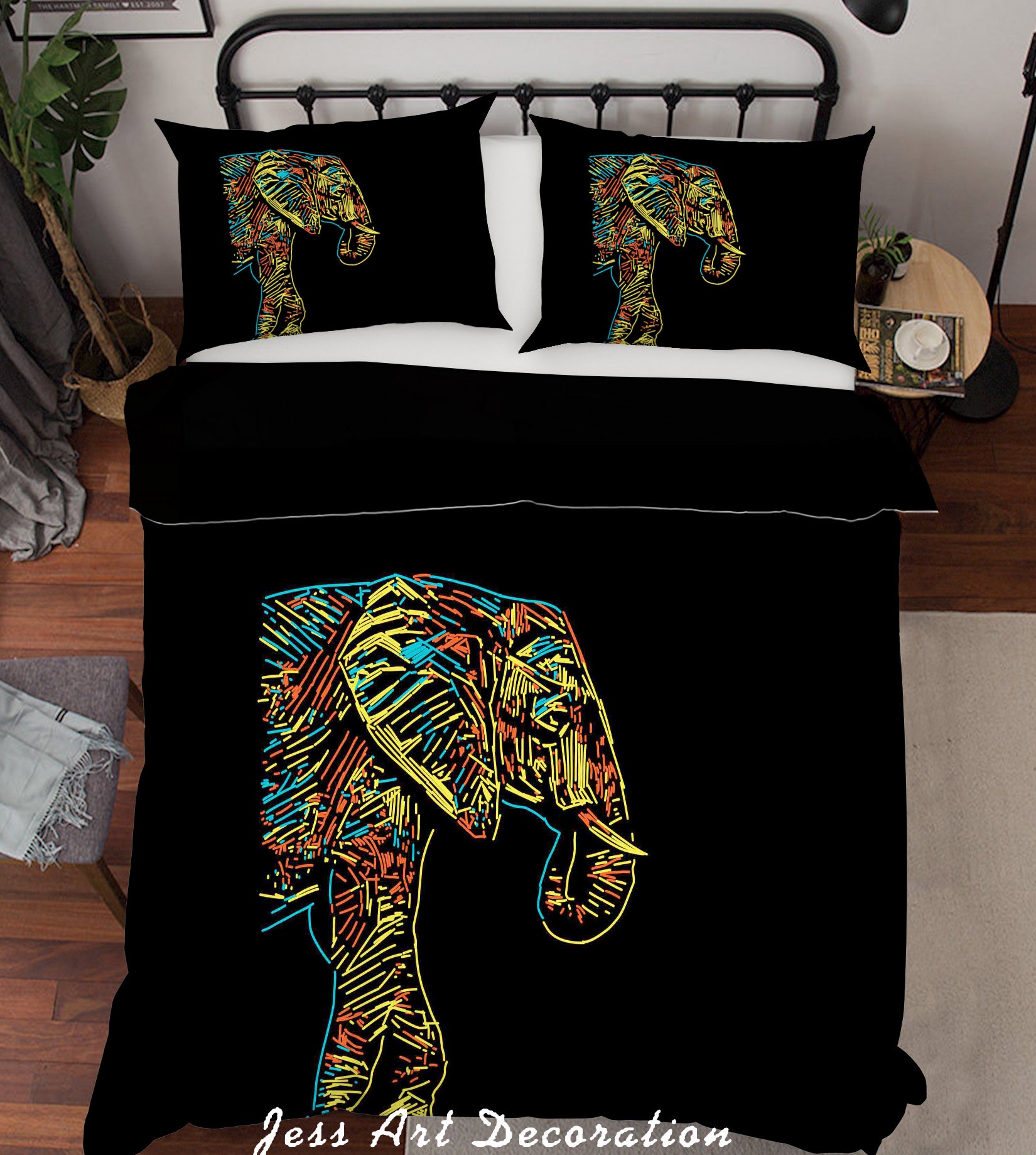 3D Black Elephant Quilt Cover Set Bedding Set Pillowcases 26