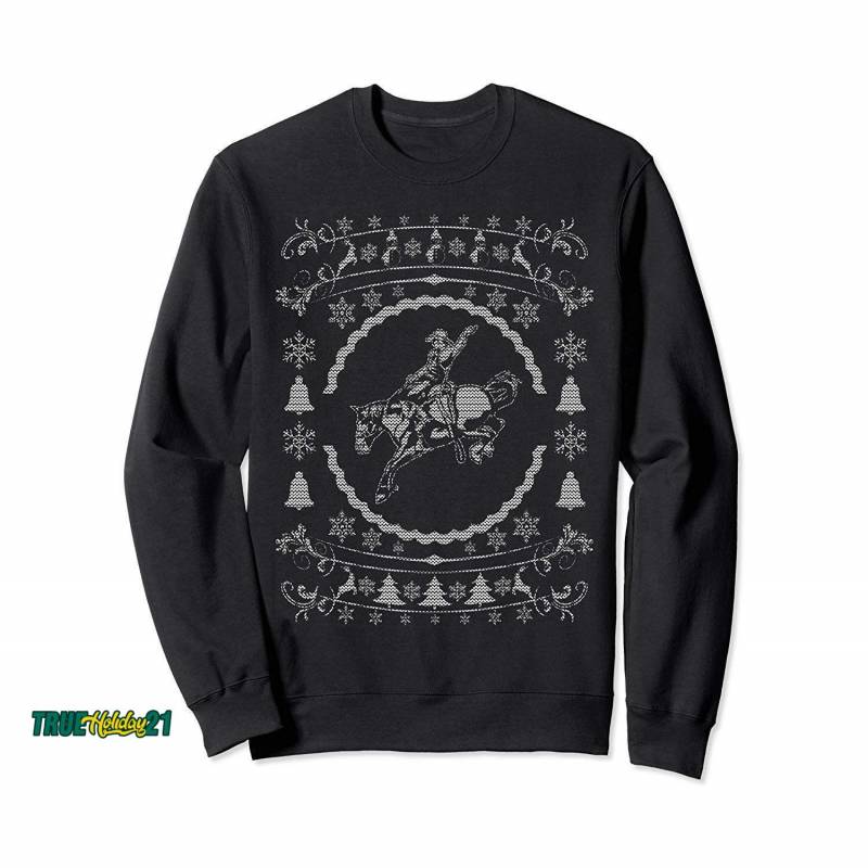 Ugly Christmas Style Rodeo Funny Xmas Sweatshirt