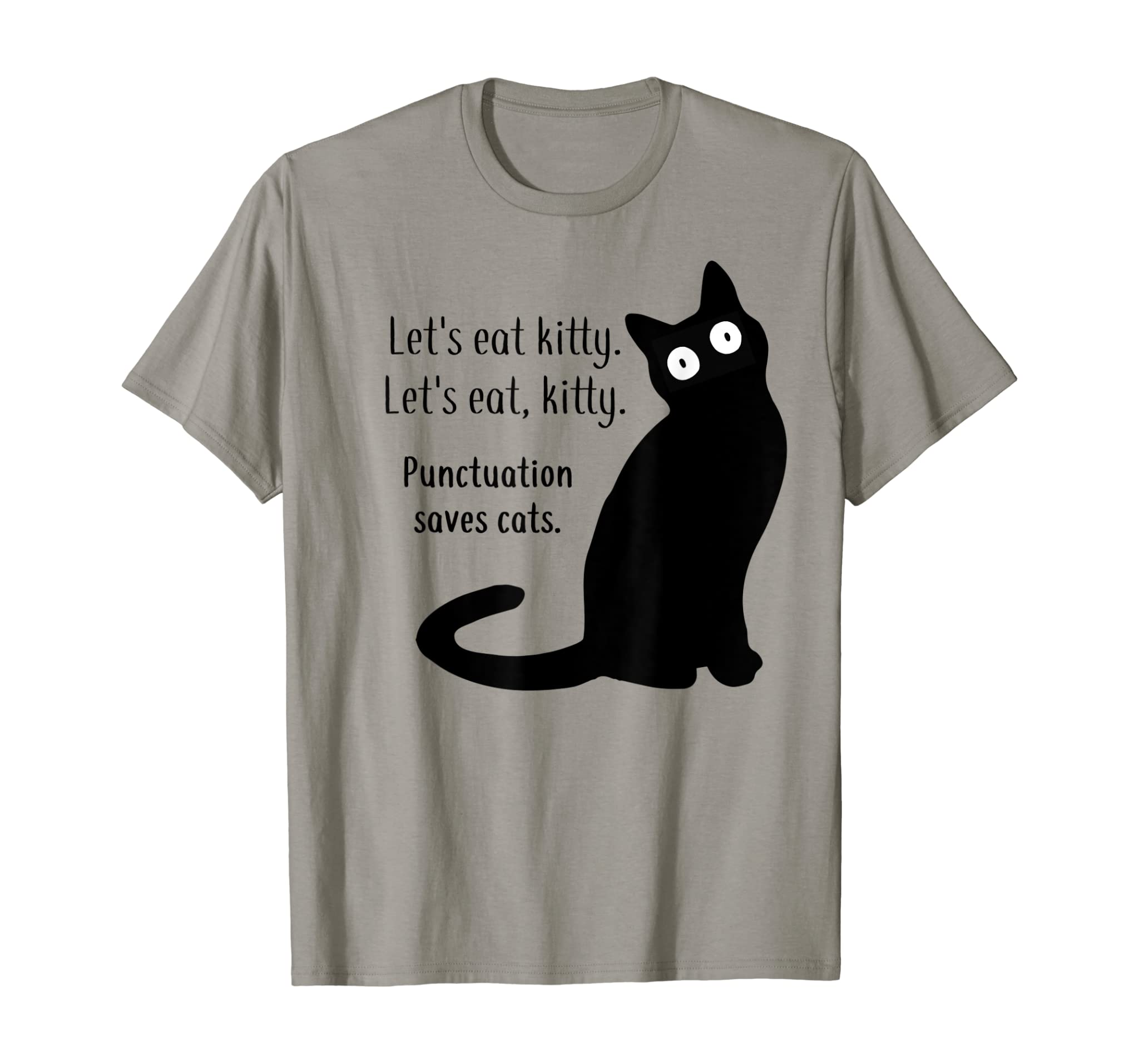 Cat Shirts: Lets Eat Kitty Punctuation Saves Cats Black Cat