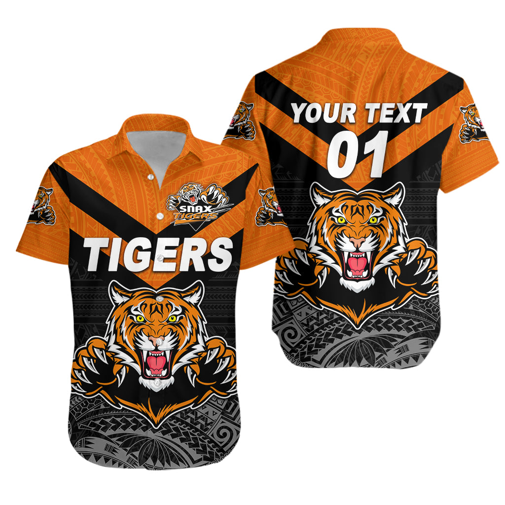 (Custom Personalised) Papua New Guinea Lae Snax Tigers Hawaiian Shirt Rugby Original Style – Black, Custom Text And Number Lt8