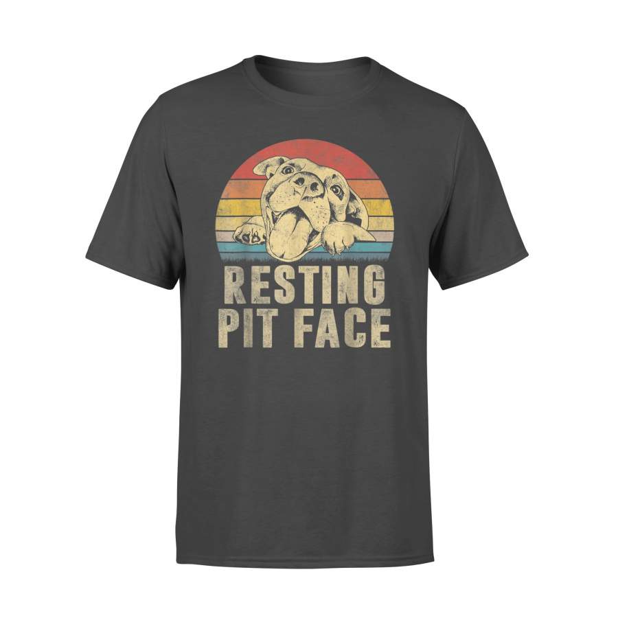 Dog Pitbull Resting Pit Face Vintage T-Shirt – Standard T-shirt