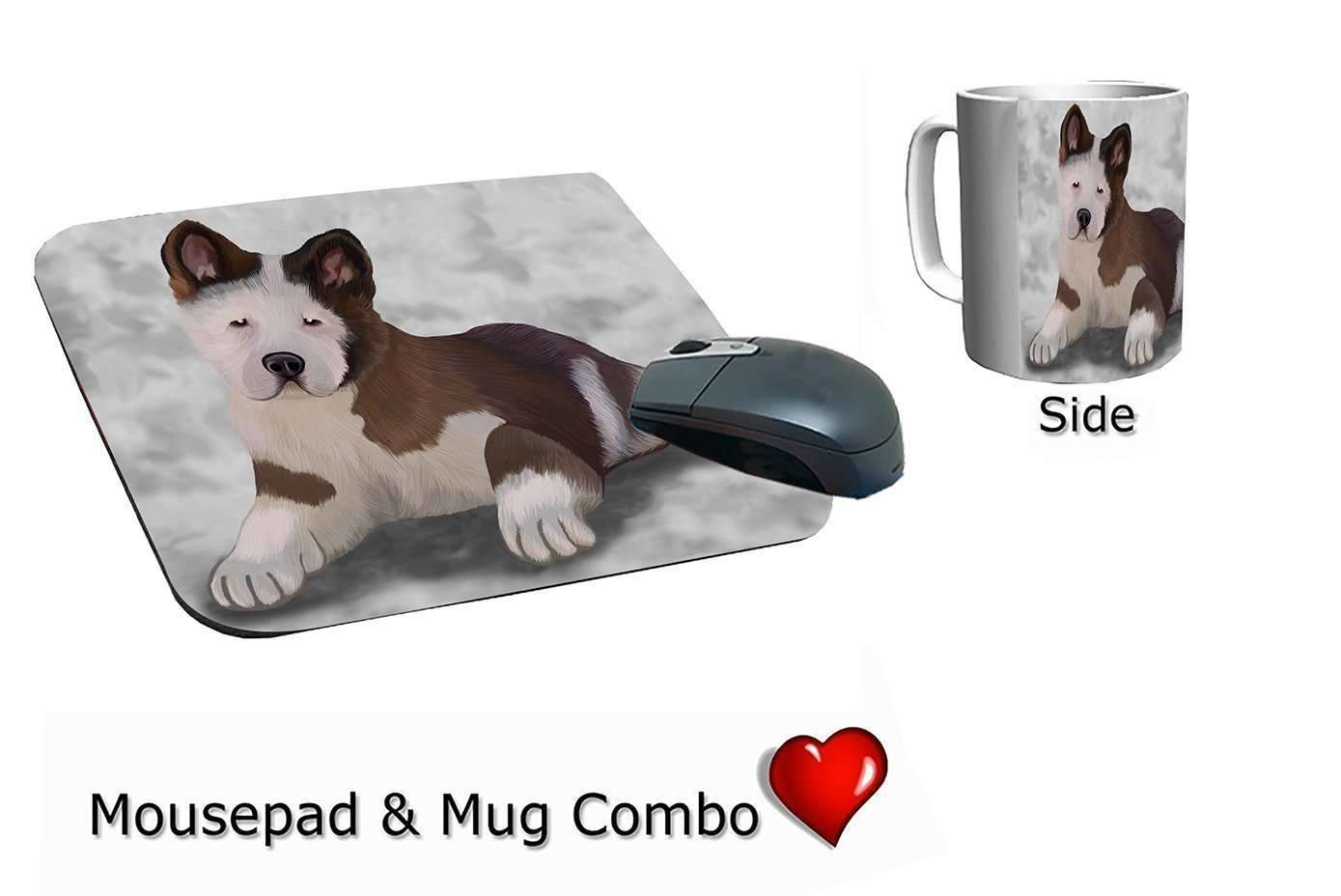 Akita Puppy Dog Mug & Mousepad Combo Gift Set