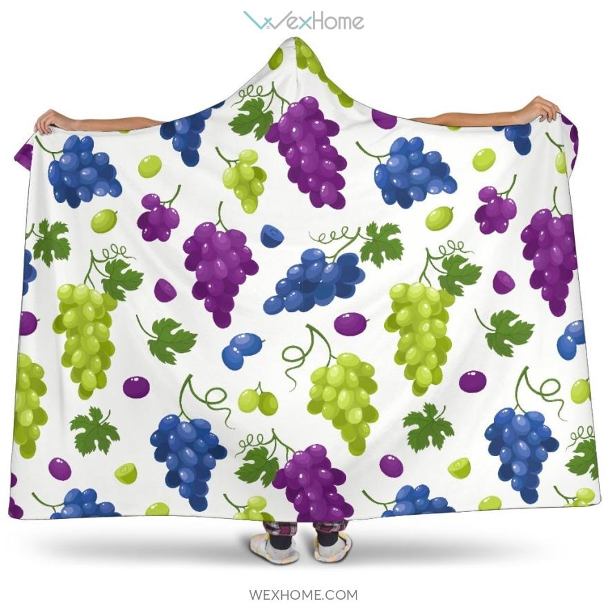 Grape Pattern Hooded Blanket