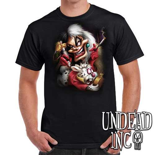 Villains Cruella De Vil Tattooing White Rabbit – Mens T Shirt